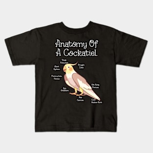 Anatomy Of A Cockatiel birding nerd Ornithologist Kids T-Shirt